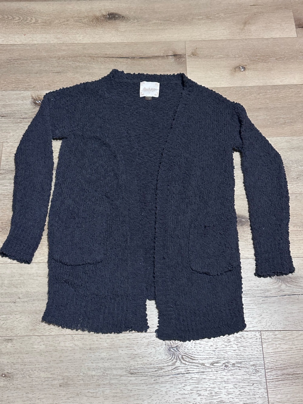 Altar'd State Black Open-Front Textured Cardigan